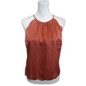 5/$55 - Monteau dusty rose pink scalloped spaghetti strap tank top, NWT, size L